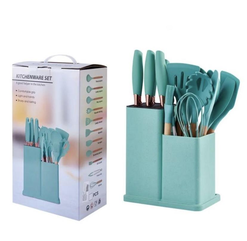 SILICONE KITCHEN WARE SET / COOKING SPOONS AND KNIVES - Image 2