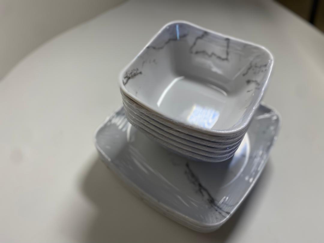 Ceramic curved and flat unbreakable plates 12pcs - Image 2