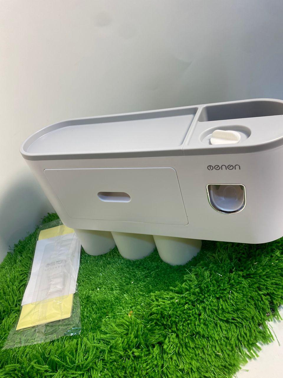 Menon 3 cups Toothbrush Holder, Storage Rack and Toothpaste Dispenser - Image 7