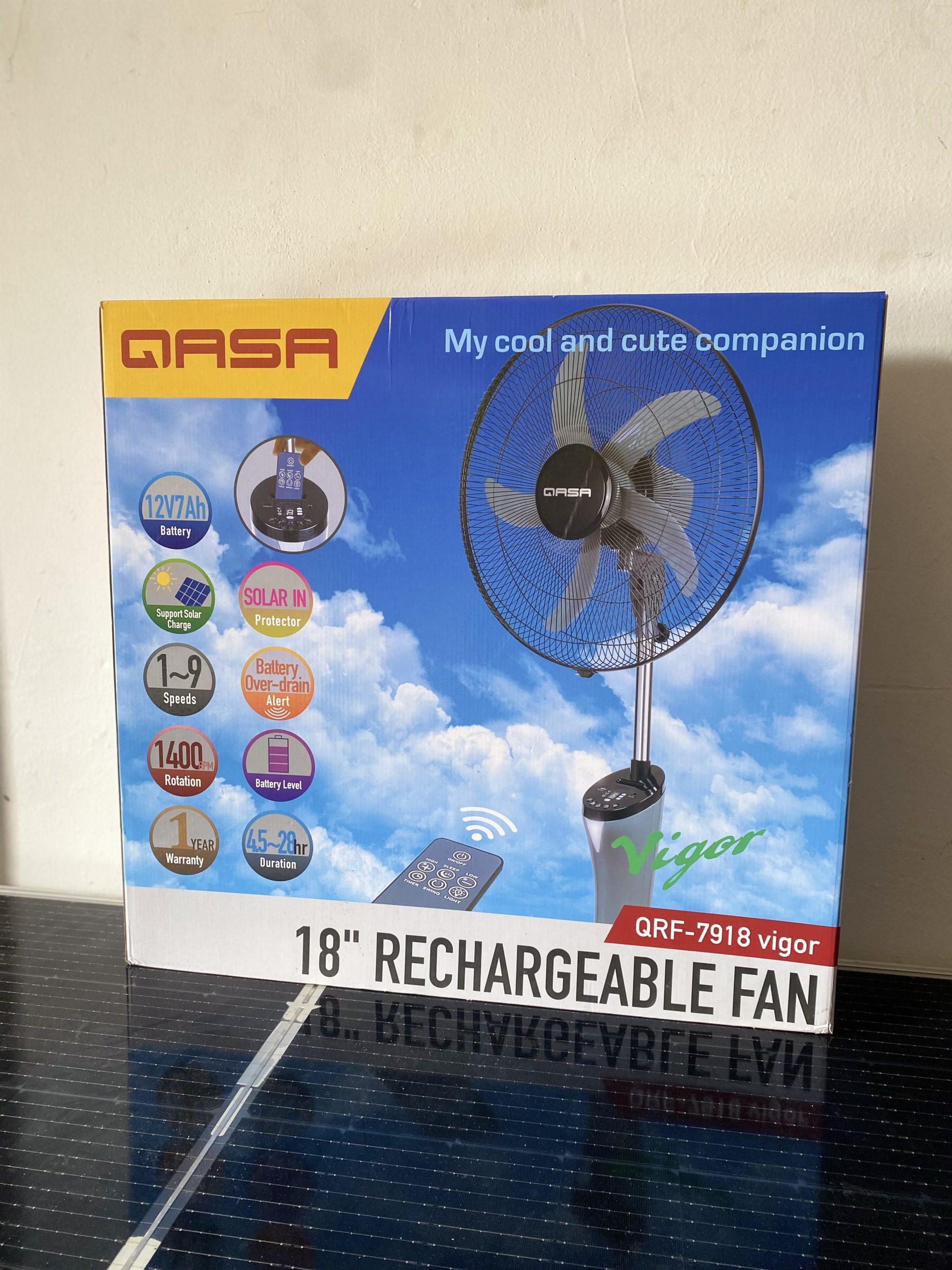 Qasa 18inch Rechargeable Standing Fan - Image 2