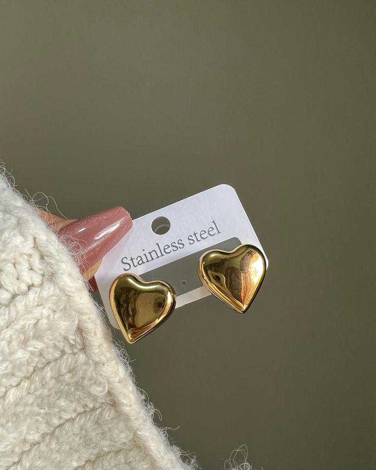 2pair Minimalist Heart Design Stud Earring For Women For Daily Jewelry Accessories Accessories - Image 3