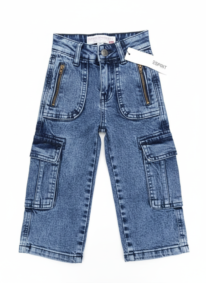 Kids' Utility Cargo Trousers / Jeans with Zip Pockets - Image 4