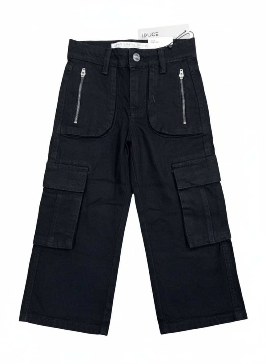Kids' Utility Cargo Trousers / Jeans with Zip Pockets - Image 2