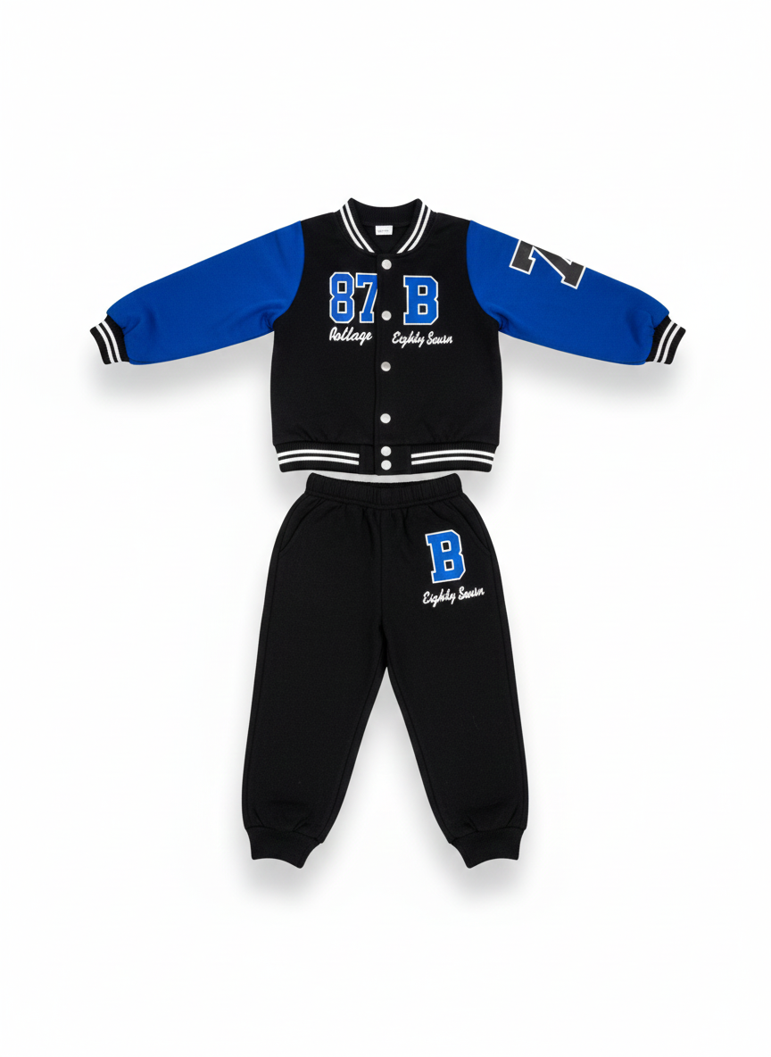 Sporty Varsity Tracksuit Set for Kids