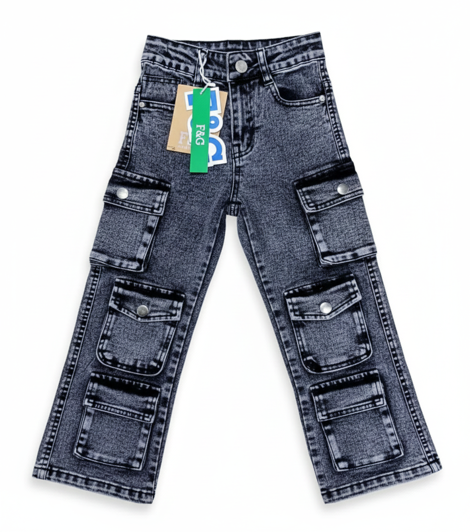 Ultra-Utility Childrens' Denim Cargo Jeans - Image 2