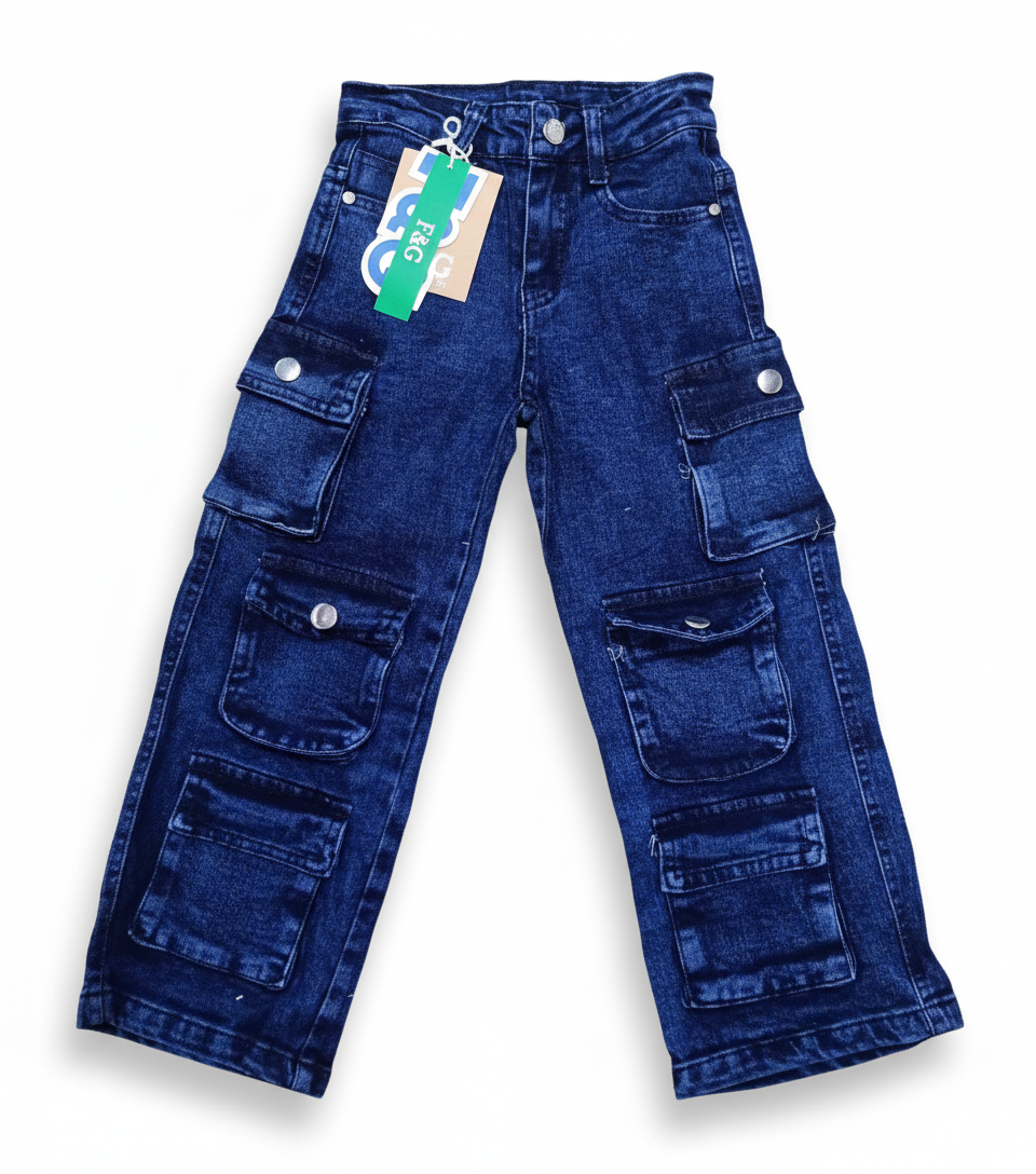 Ultra-Utility Childrens' Denim Cargo Jeans