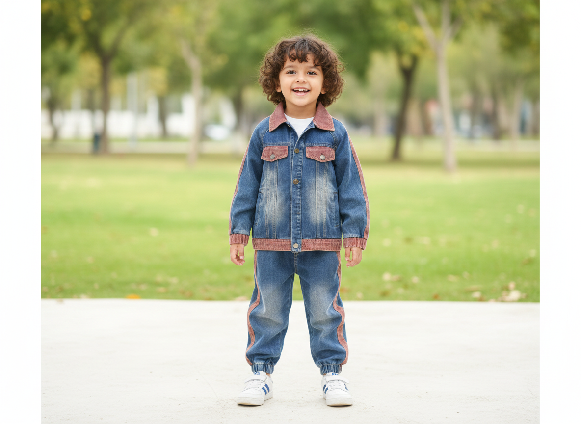 Retro Replay Denim Track Set (Jacket & Joggers) - Image 2