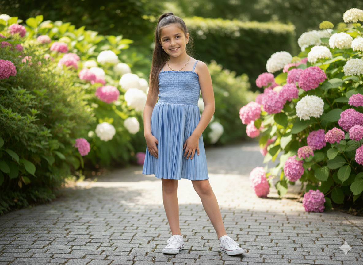 Girls' Classic Pleated Sundress - Image 3