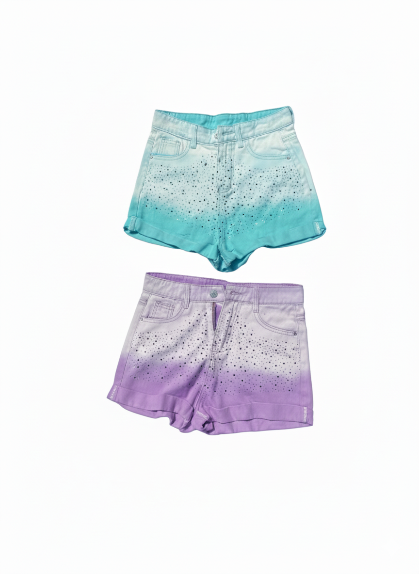 Girls' Ombré Rhinestone Denim Shorts