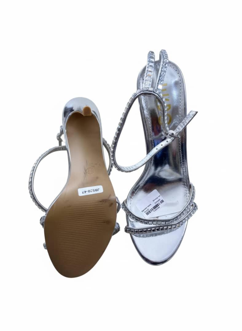 Rhinestone Embellished Stiletto Sandals - Image 2