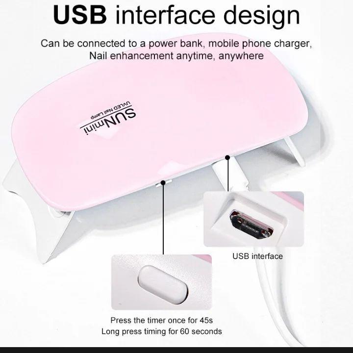 SUNmini Uv Led Nail Lamp-Portable Mouse Shaped Gel Polish Dryer With USB Cord - Image 4