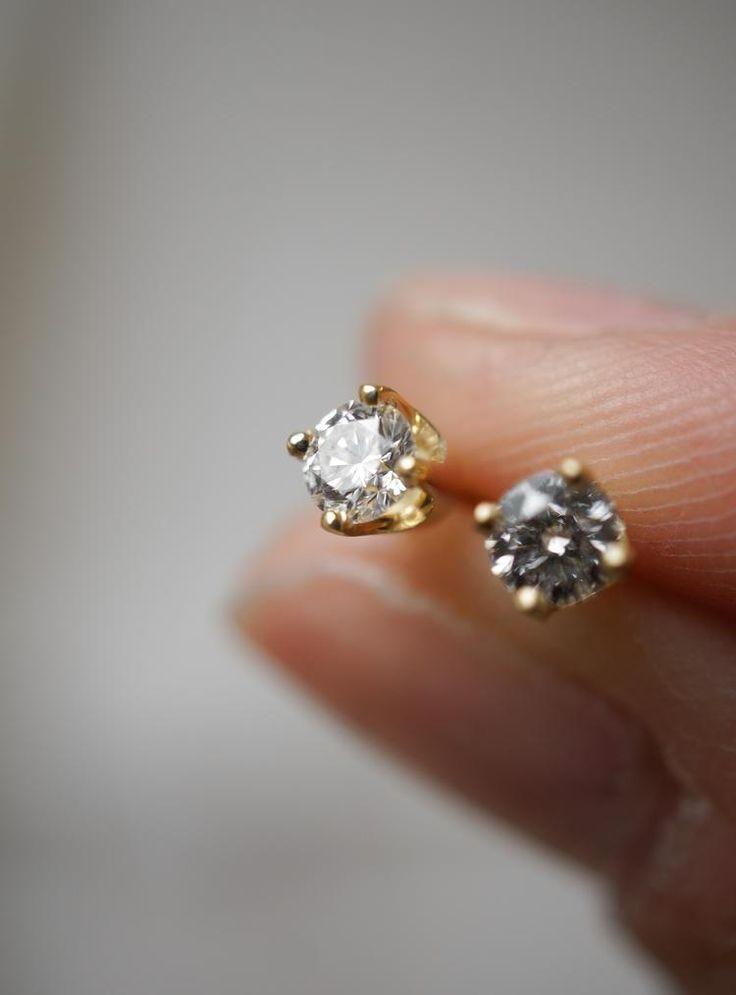 2pcs Gold Rhinestone Stud-Non Ceremony Earrings - Image 2