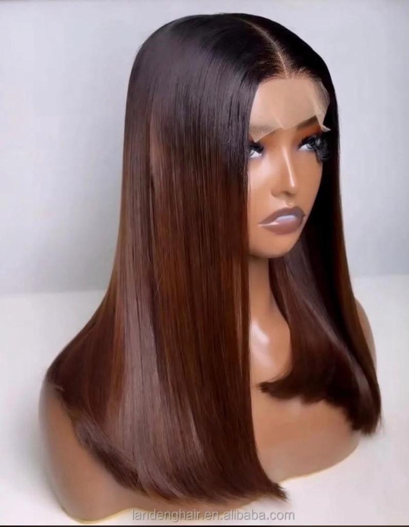 SDD Two-Tone Bone Straight Human Hair with 2×4 Closure – 16 Inches