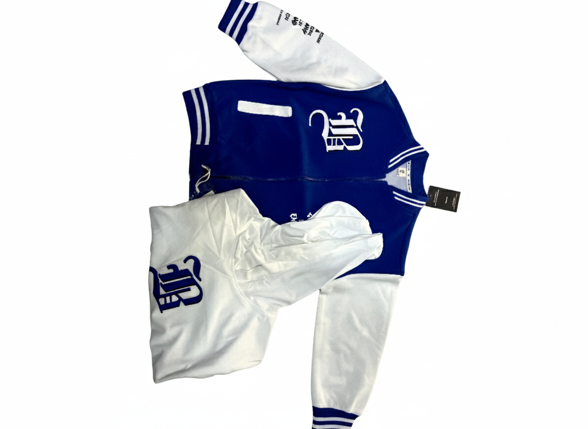 Varsity Letterman Jacket - Royal Blue & White
