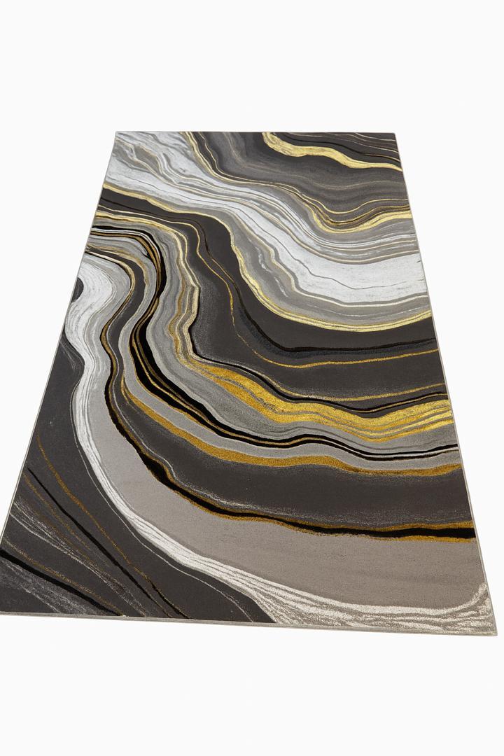 MarbleWave Luxe area rug -Black/Gold