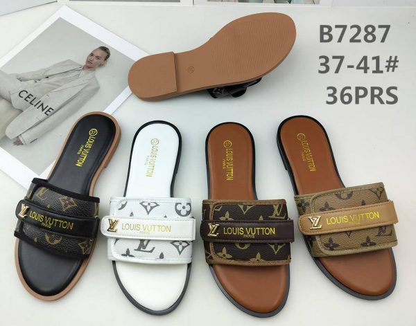 LOUIS VUITTON leather slippers