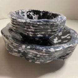 12 Pieces Black and White Ceramic Deep and Flat Plates