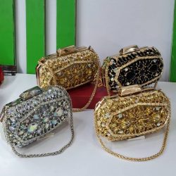 Half Crystal Clutch Purse