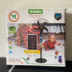 SPL 18 Inch Solar Rechargeable Standing Fan With Solar Panel And LED Lights ( 3 Years Warranty)