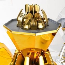 Luxury Rotating Diamond Shaped Cutlery Set 24 Pcs