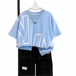 Quality blue Tee and short